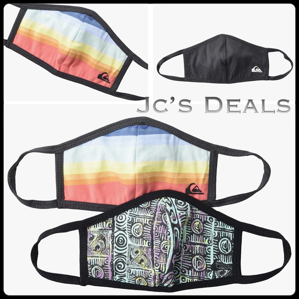 😷 Quiksilver youth reversible face mask pack of 2 😷